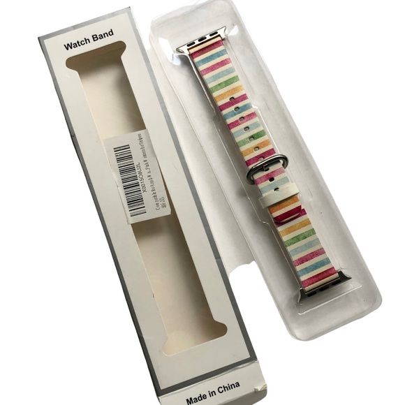 NEW Striped Apple Watch Band 38/40/41mm M Buckle Vintage Paint Vibe - Picture 5 of 8